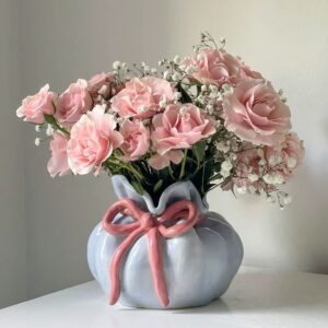 Bow-Tie Ceramic Vase – Premium Decorative Gift